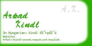 arpad kindl business card